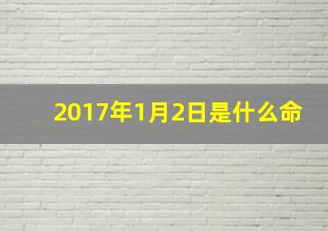 2017年1月2日是什么命