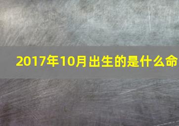 2017年10月出生的是什么命