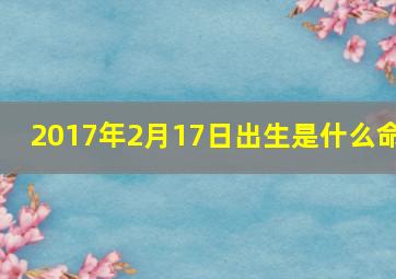 2017年2月17日出生是什么命