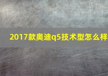 2017款奥迪q5技术型怎么样