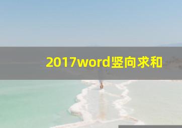 2017word竖向求和