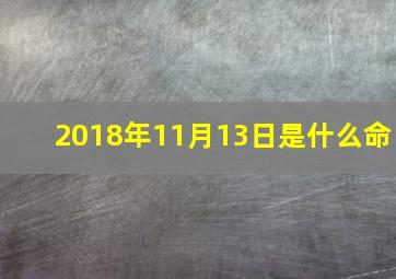 2018年11月13日是什么命