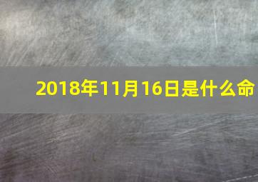 2018年11月16日是什么命