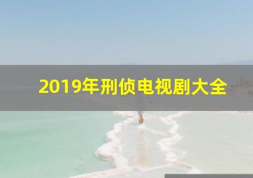 2019年刑侦电视剧大全