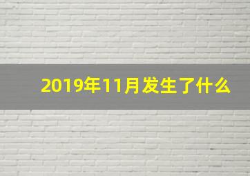 2019年11月发生了什么