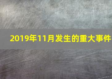 2019年11月发生的重大事件