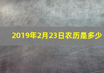 2019年2月23日农历是多少