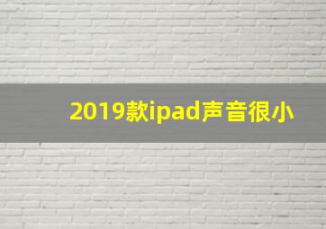 2019款ipad声音很小