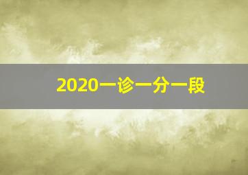 2020一诊一分一段