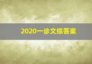 2020一诊文综答案