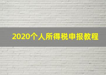 2020个人所得税申报教程