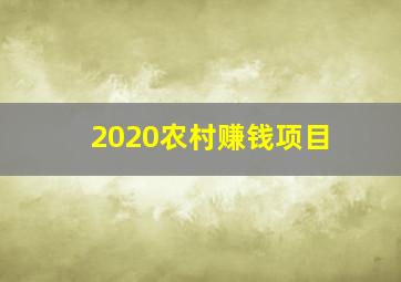 2020农村赚钱项目