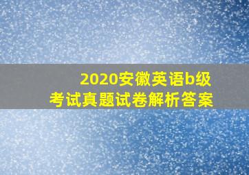 2020安徽英语b级考试真题试卷解析答案