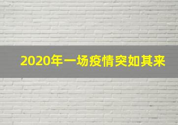 2020年一场疫情突如其来