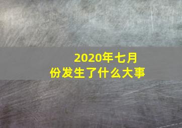 2020年七月份发生了什么大事