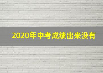 2020年中考成绩出来没有