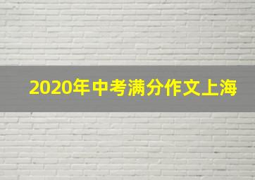 2020年中考满分作文上海