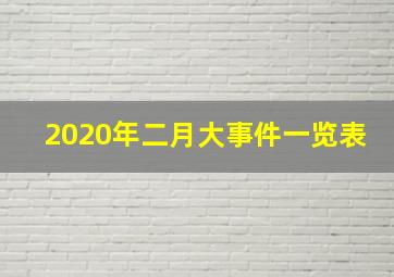 2020年二月大事件一览表