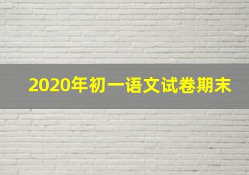 2020年初一语文试卷期末