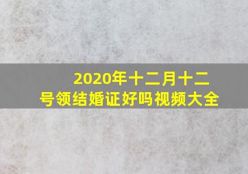 2020年十二月十二号领结婚证好吗视频大全