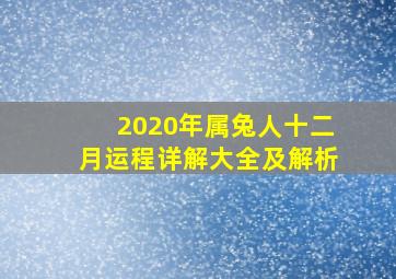 2020年属兔人十二月运程详解大全及解析