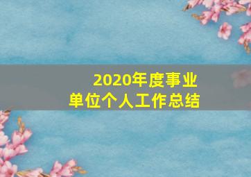 2020年度事业单位个人工作总结