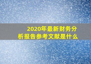 2020年最新财务分析报告参考文献是什么