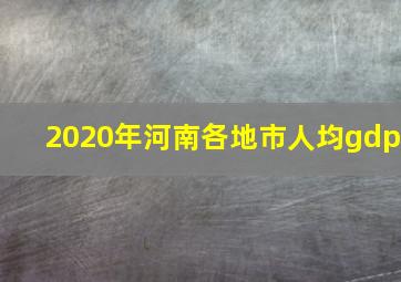 2020年河南各地市人均gdp