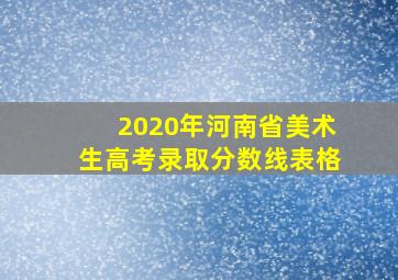 2020年河南省美术生高考录取分数线表格