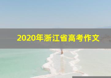 2020年浙江省高考作文