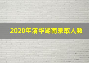 2020年清华湖南录取人数