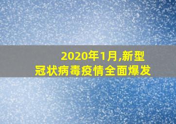 2020年1月,新型冠状病毒疫情全面爆发