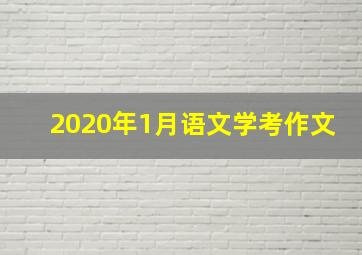 2020年1月语文学考作文