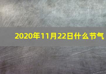 2020年11月22日什么节气