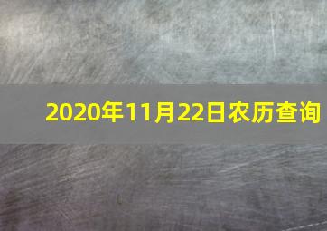 2020年11月22日农历查询