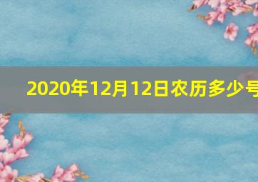 2020年12月12日农历多少号