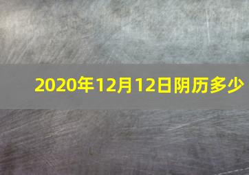 2020年12月12日阴历多少