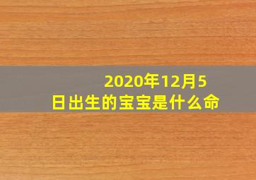 2020年12月5日出生的宝宝是什么命