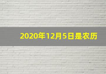 2020年12月5日是农历