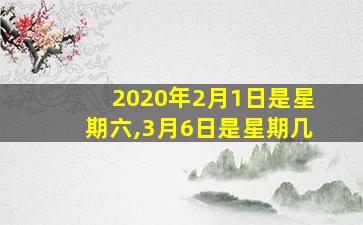 2020年2月1日是星期六,3月6日是星期几