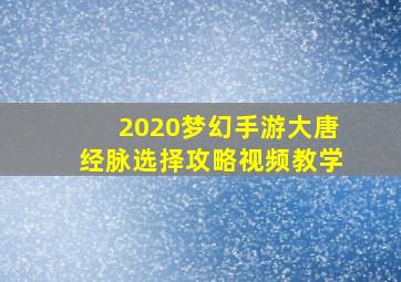 2020梦幻手游大唐经脉选择攻略视频教学