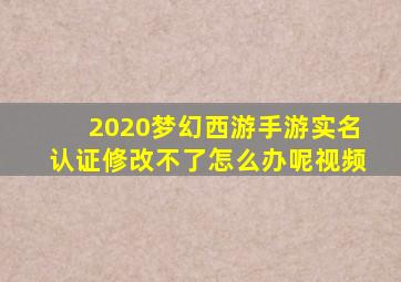 2020梦幻西游手游实名认证修改不了怎么办呢视频