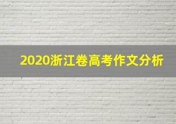 2020浙江卷高考作文分析