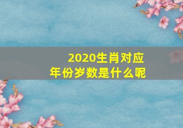 2020生肖对应年份岁数是什么呢