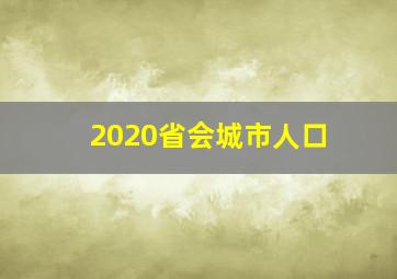 2020省会城市人口