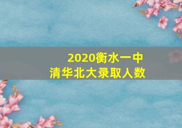 2020衡水一中清华北大录取人数