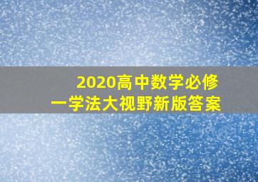 2020高中数学必修一学法大视野新版答案