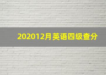 202012月英语四级查分