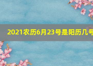 2021农历6月23号是阳历几号