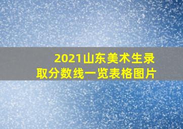 2021山东美术生录取分数线一览表格图片